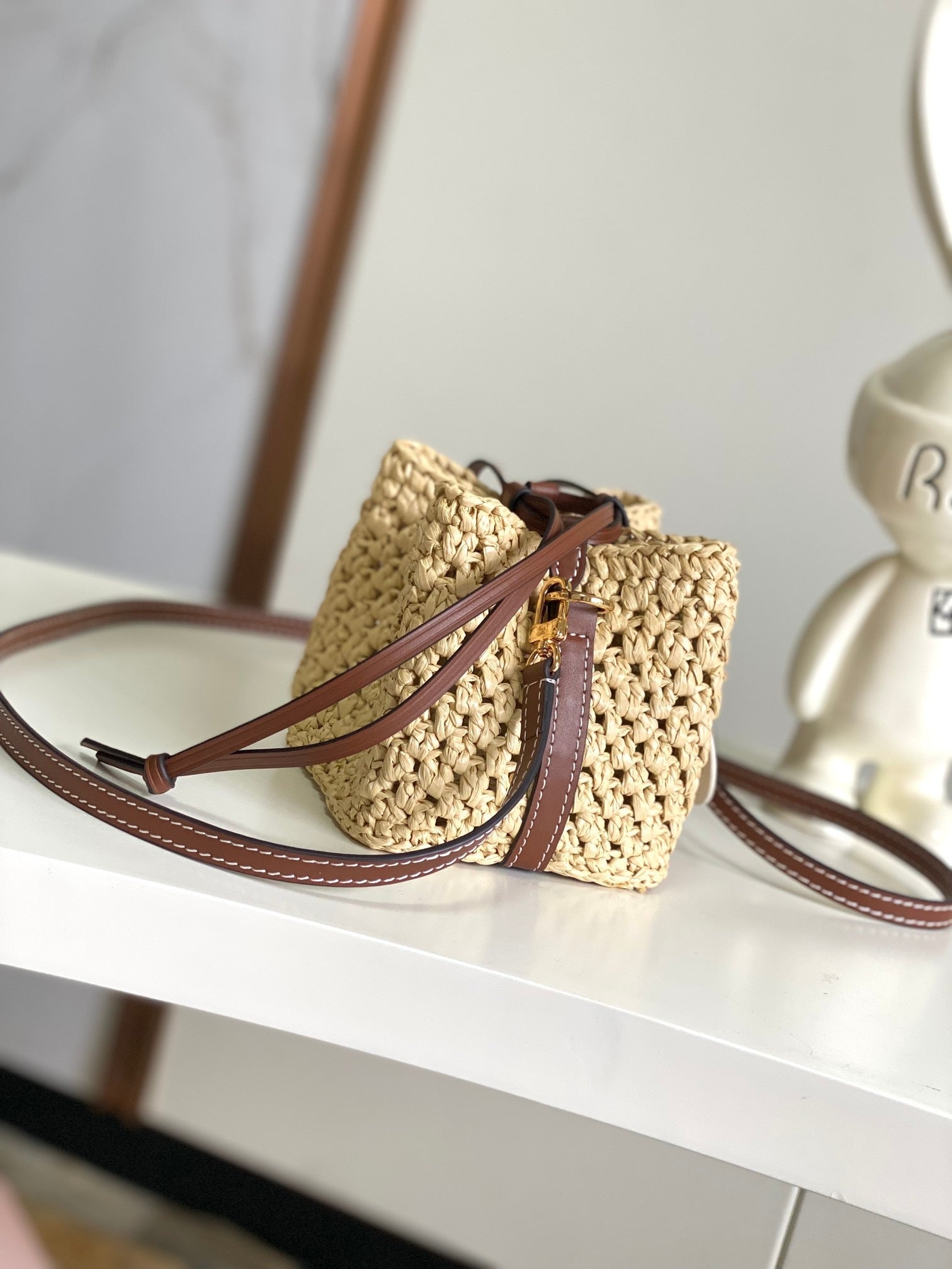 Mini Raffia Bucket Bag - (Premium Quality)