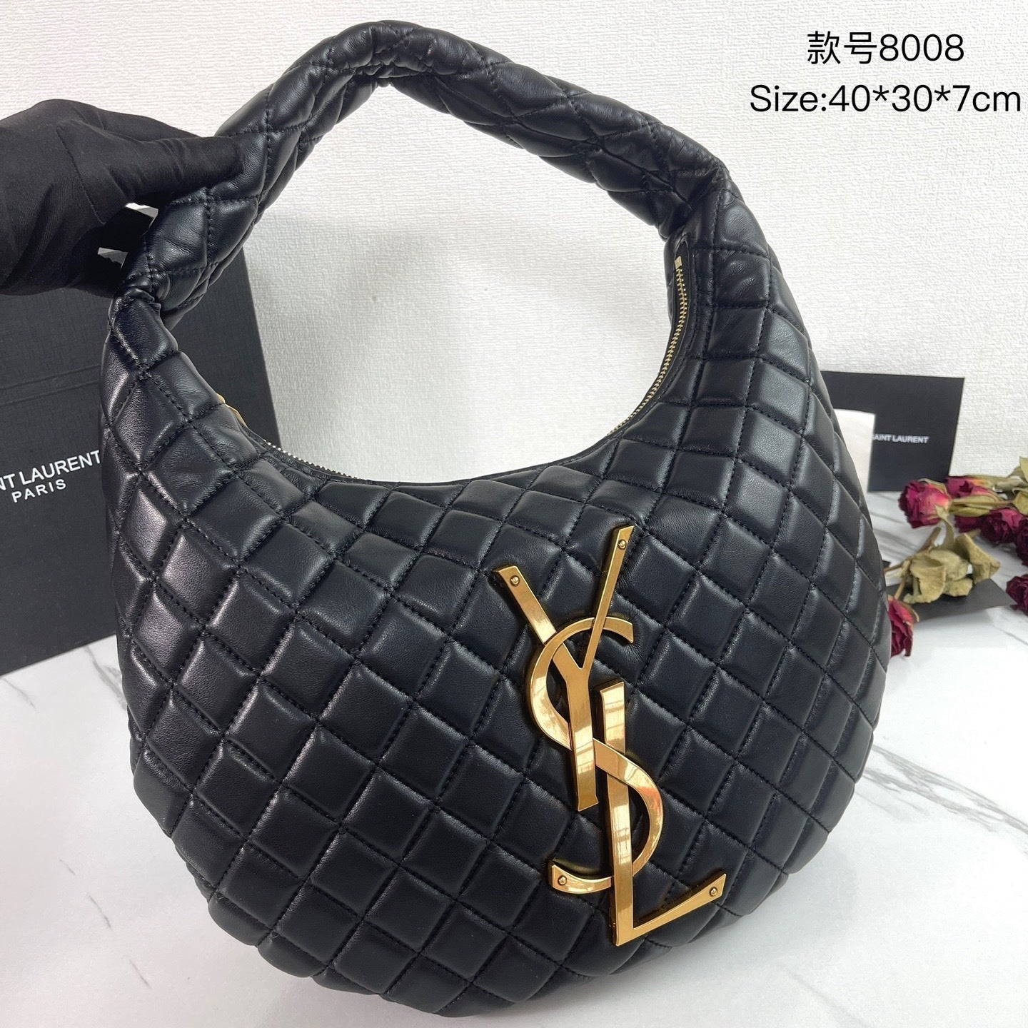 ICARE Large Suede Hobo Bag