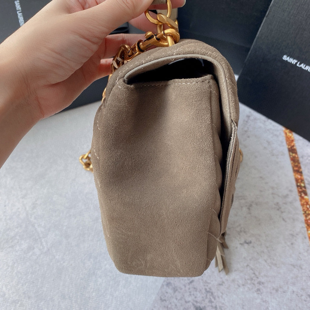 Monogram Messenger Bag | Suede with Tassel Accent