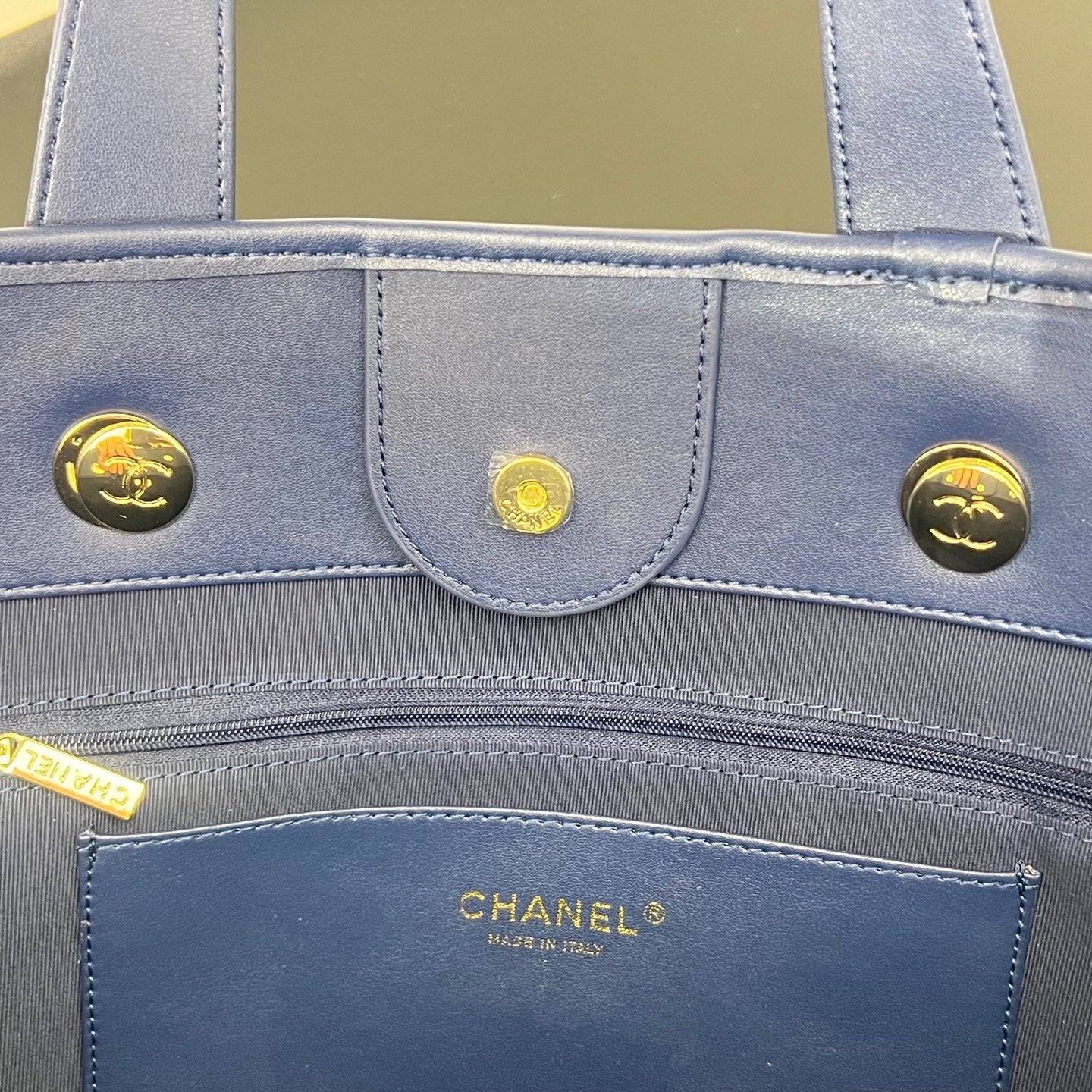 Inspired Striped Quilted Denim Beach Tote Bag