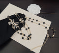 Elegant Black Bow Double-Layer Waist Chain ✨🖤
