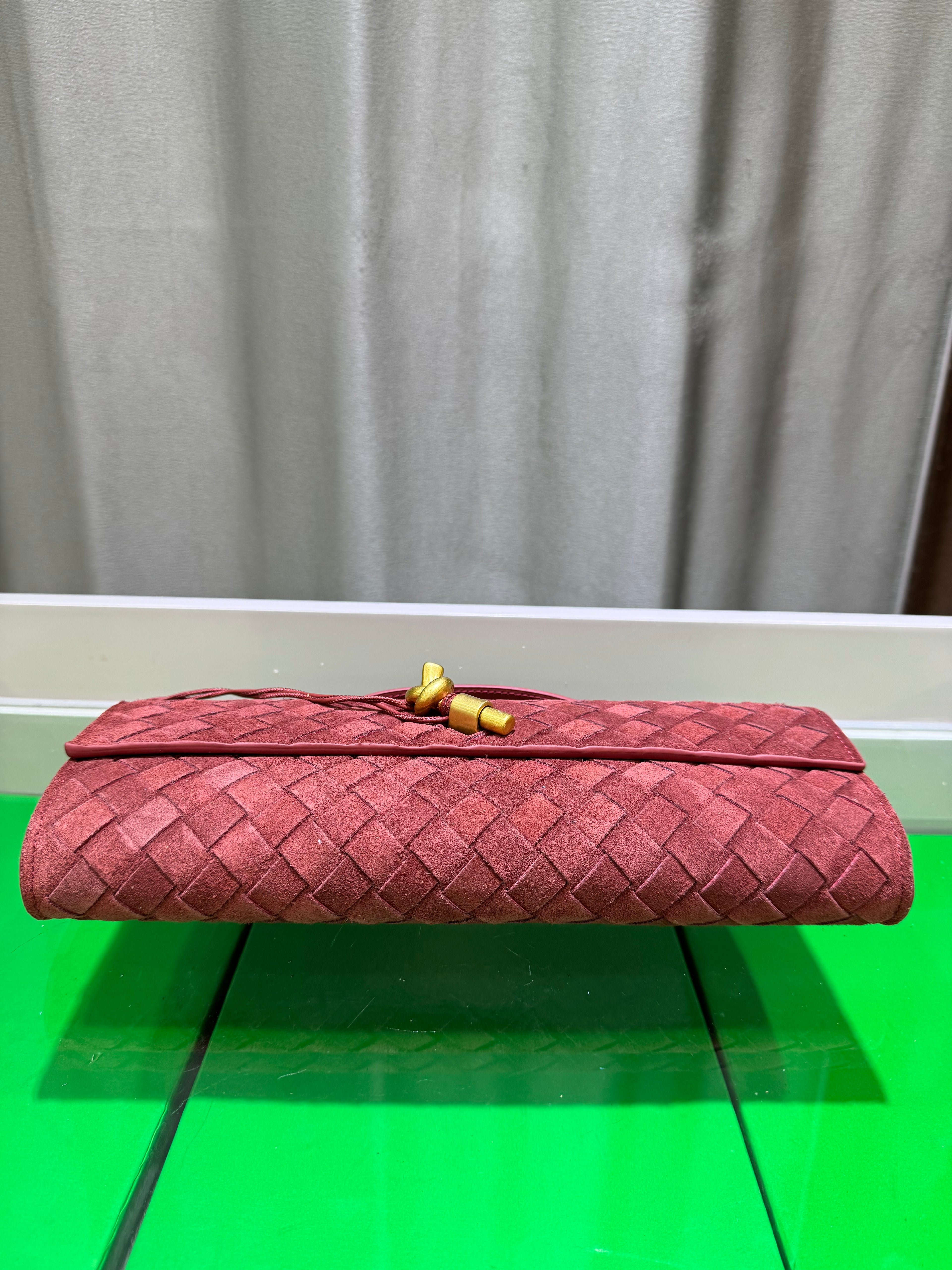 Suede & Nappa Leather Evening Top-Handle Bag