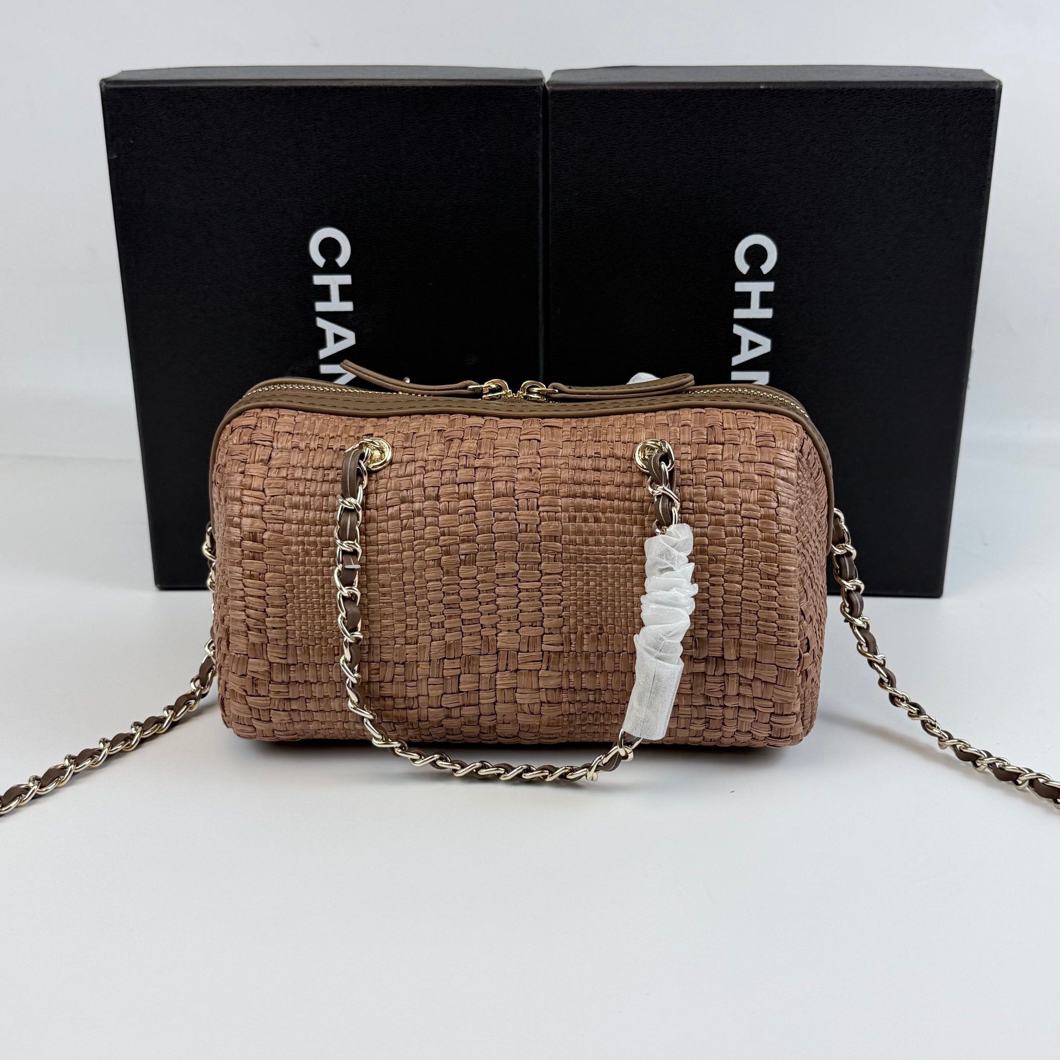 Raffia Bowling Bag | Woven Summer Shoulder Bag