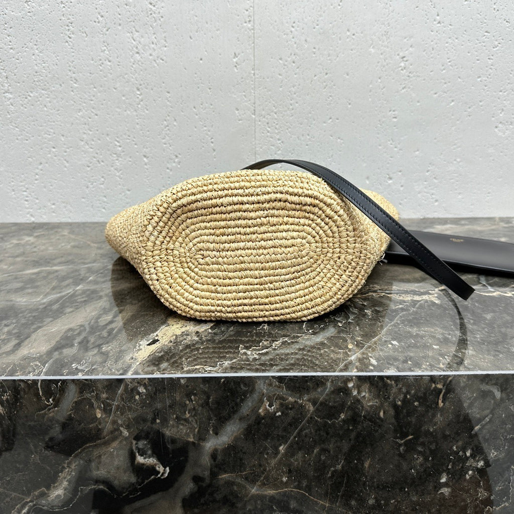 TEEN Plant Fiber & Calfskin Soft Classic Basket Bag  (Premium Quality)