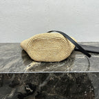TEEN Plant Fiber & Calfskin Soft Classic Basket Bag  (Premium Quality)