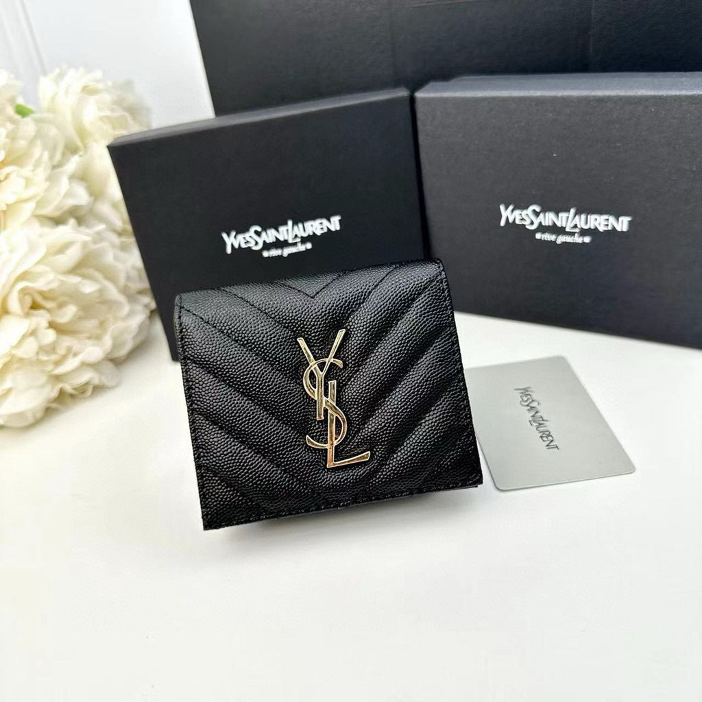 Folded Leather Wallet with Card Holder