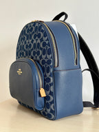 Denim Monogram Backpack, Classic Everyday Style
