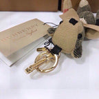 Cashmere Check Teddy Charm – Premium Bag & Key Accessory