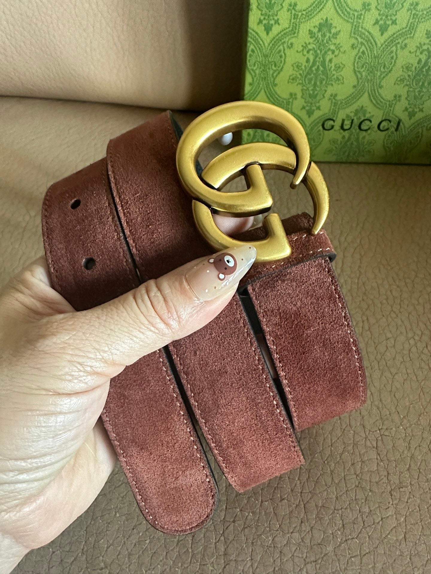 Suede-Finish Leather Belt — Retro Metal Buckle