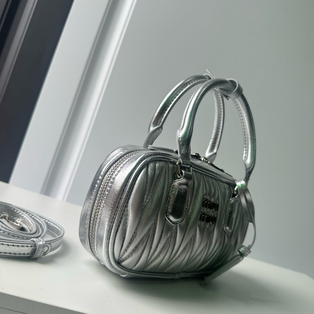 Mini Lambskin Ruched Shoulder Bag