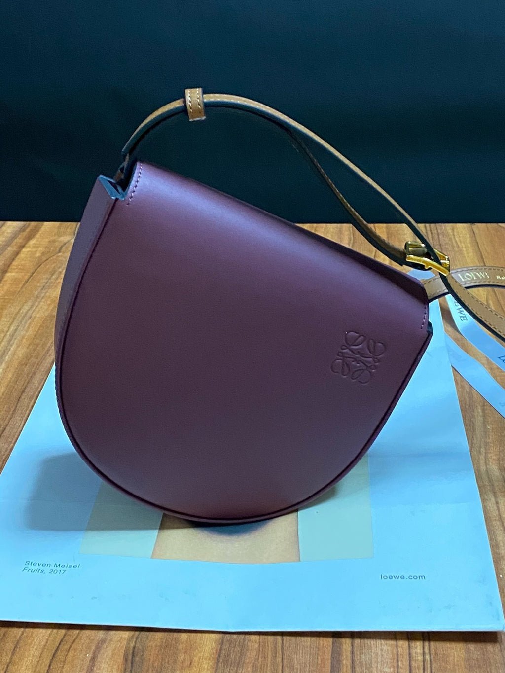 Compact Two-Tone Leather Shoulder Bag – Adjustable Strap, 17.8cm
