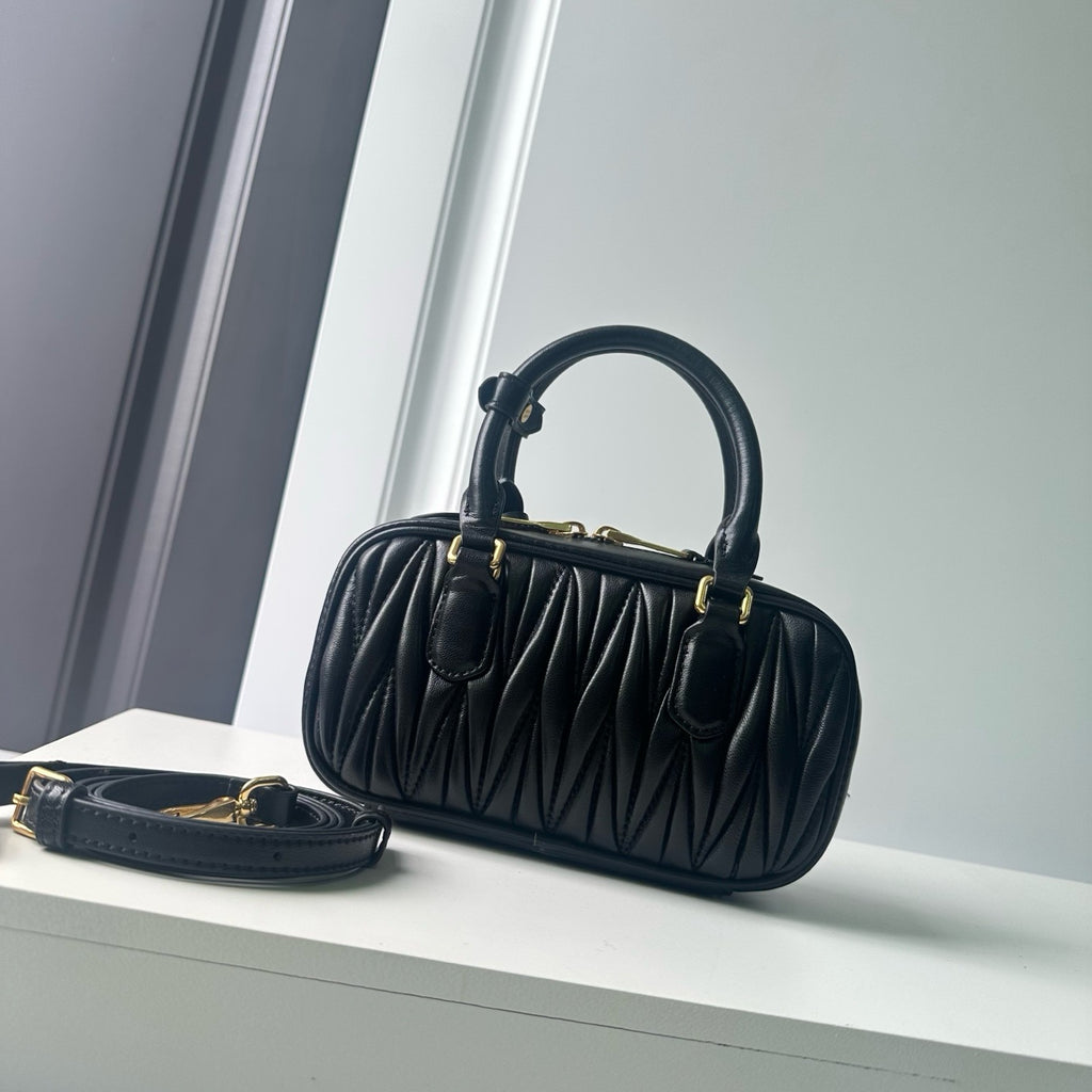 Mini Lambskin Ruched Shoulder Bag
