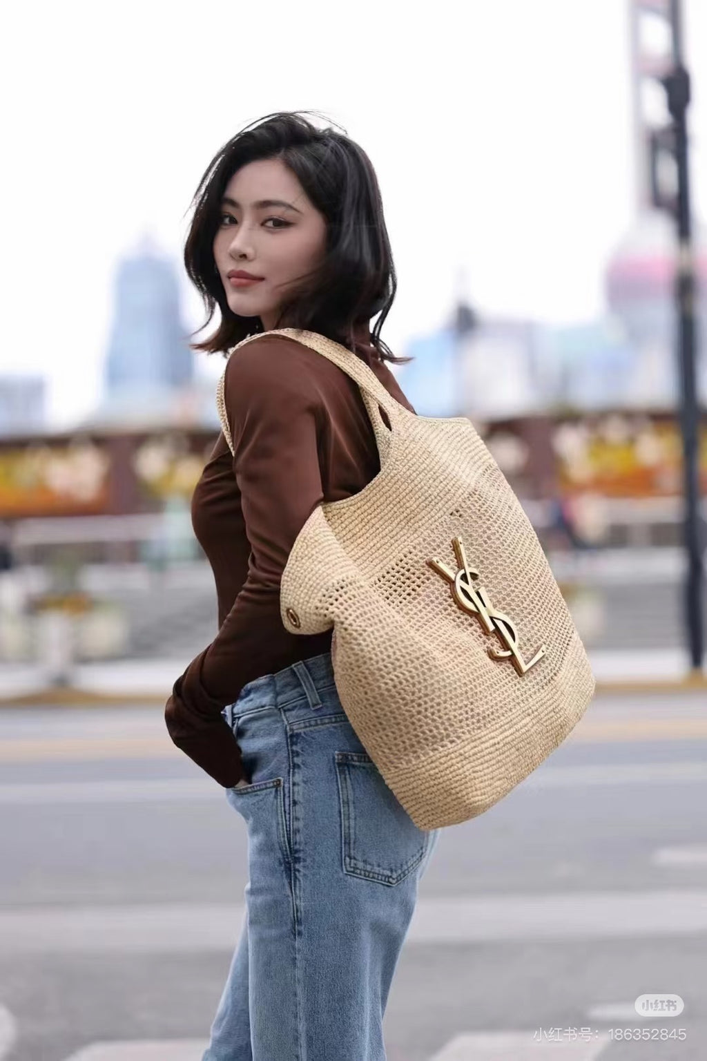 Premium Raffia Woven Tote Bag | Large Summer Shopping Bag
