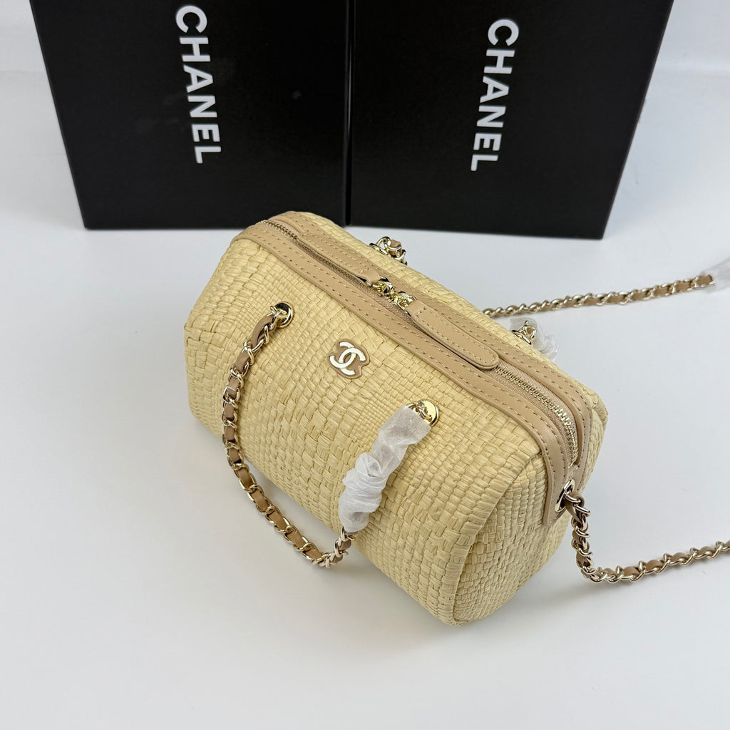 Raffia Bowling Bag | Woven Summer Shoulder Bag