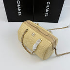Raffia Bowling Bag | Woven Summer Shoulder Bag