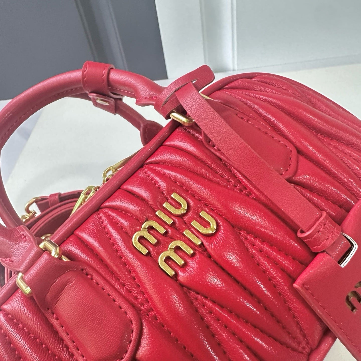 Mini Lambskin Ruched Shoulder Bag