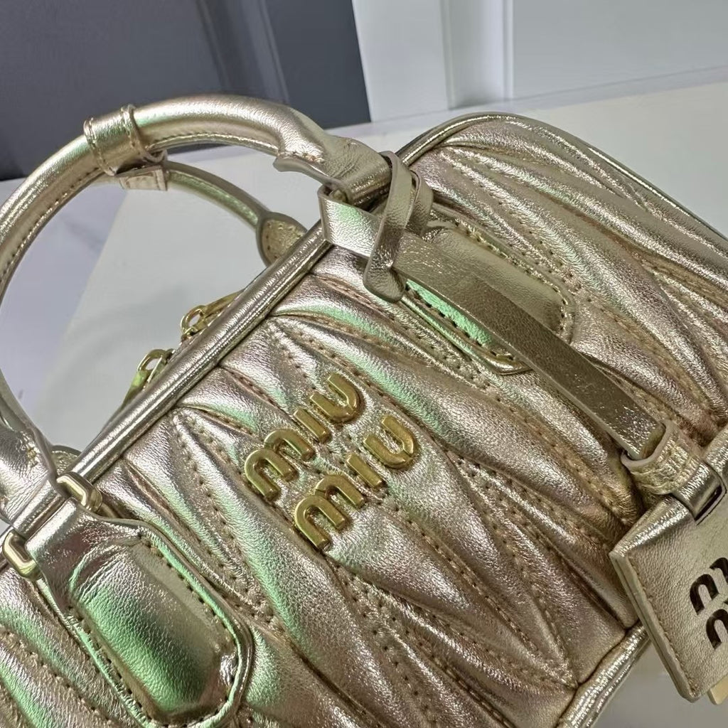 Mini Lambskin Ruched Shoulder Bag
