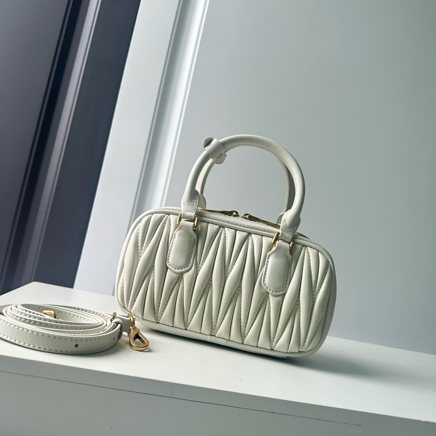 Mini Lambskin Ruched Shoulder Bag