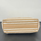 Inspired Striped Quilted Denim Beach Tote Bag