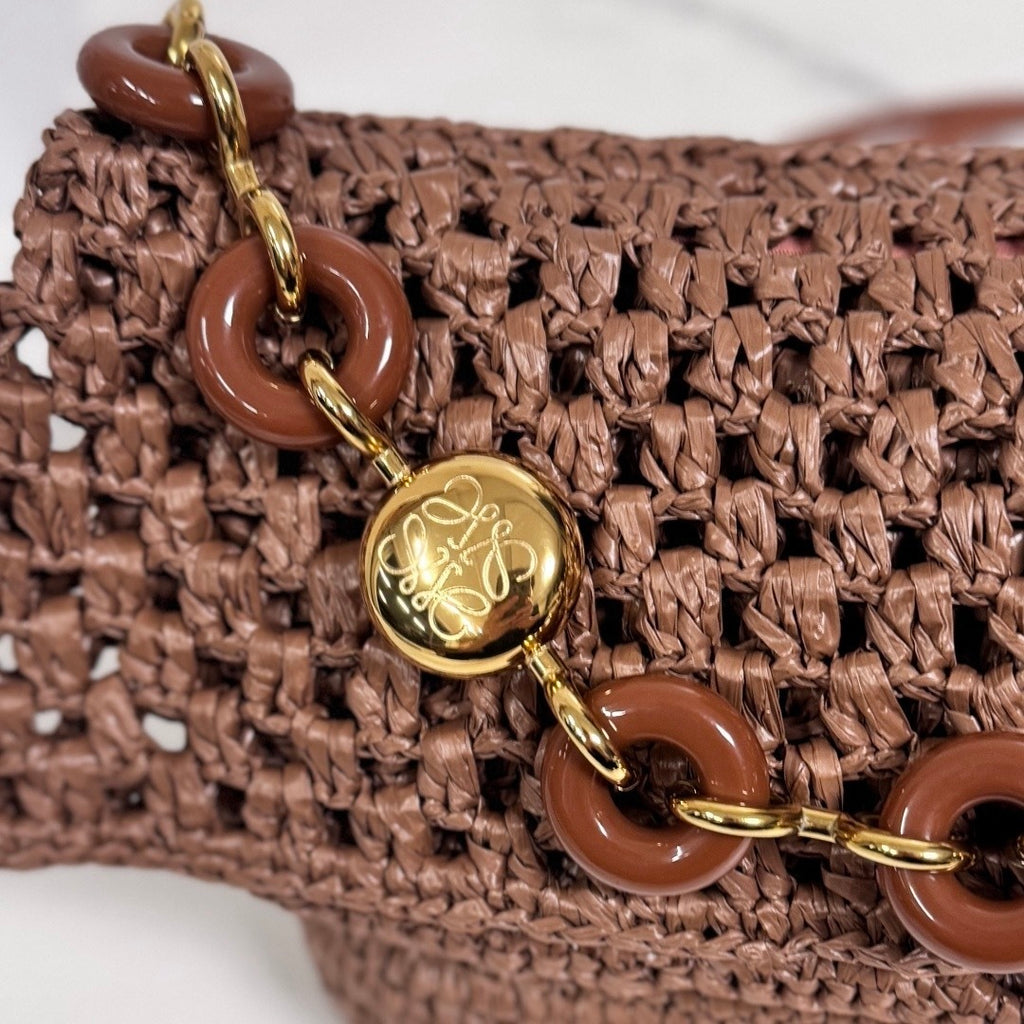 Medium Raffia & Leather Ola Handbag (Premium Quality)