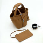 Cow Leather Two-Way Tote Bag – 18 × 14 × 19 cm