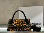 Leopard Print Long Mini Top Handle Bag | Bold Logo & Statement Style