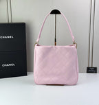 Handcrafted Quilted Hobo Bag with Woven Chain Strap