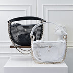 Mesh & Leather Chain Bag