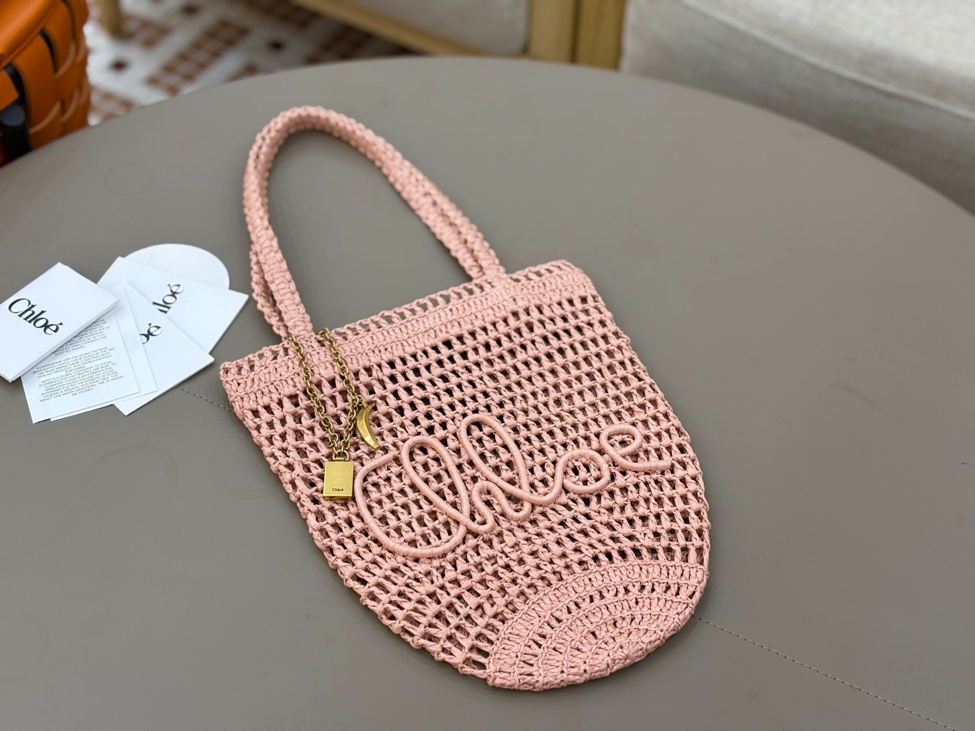Premium Raffia Leather Tote Bag