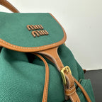 Large Canvas & Leather Backpack – Collegiate Style, 29.5cm