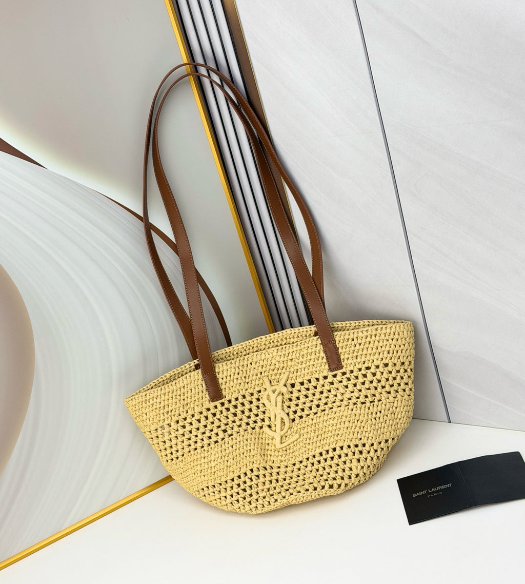 Raffia Woven Basket Bag | Embroidered Straw Tote