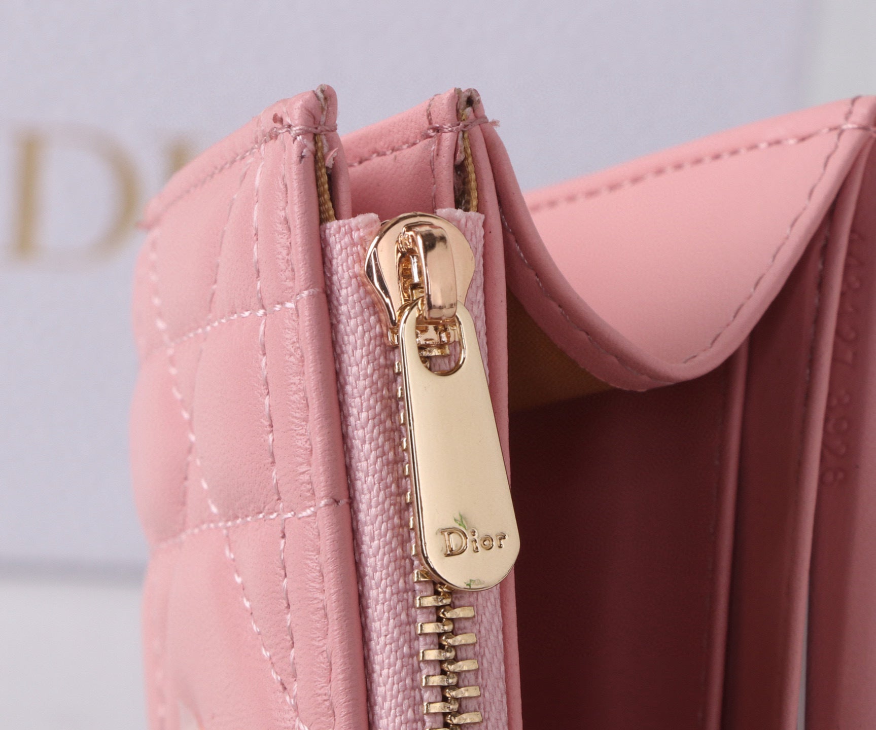 Premium Lambskin Compact Wallet with Crystal Hardware – New Season Collection