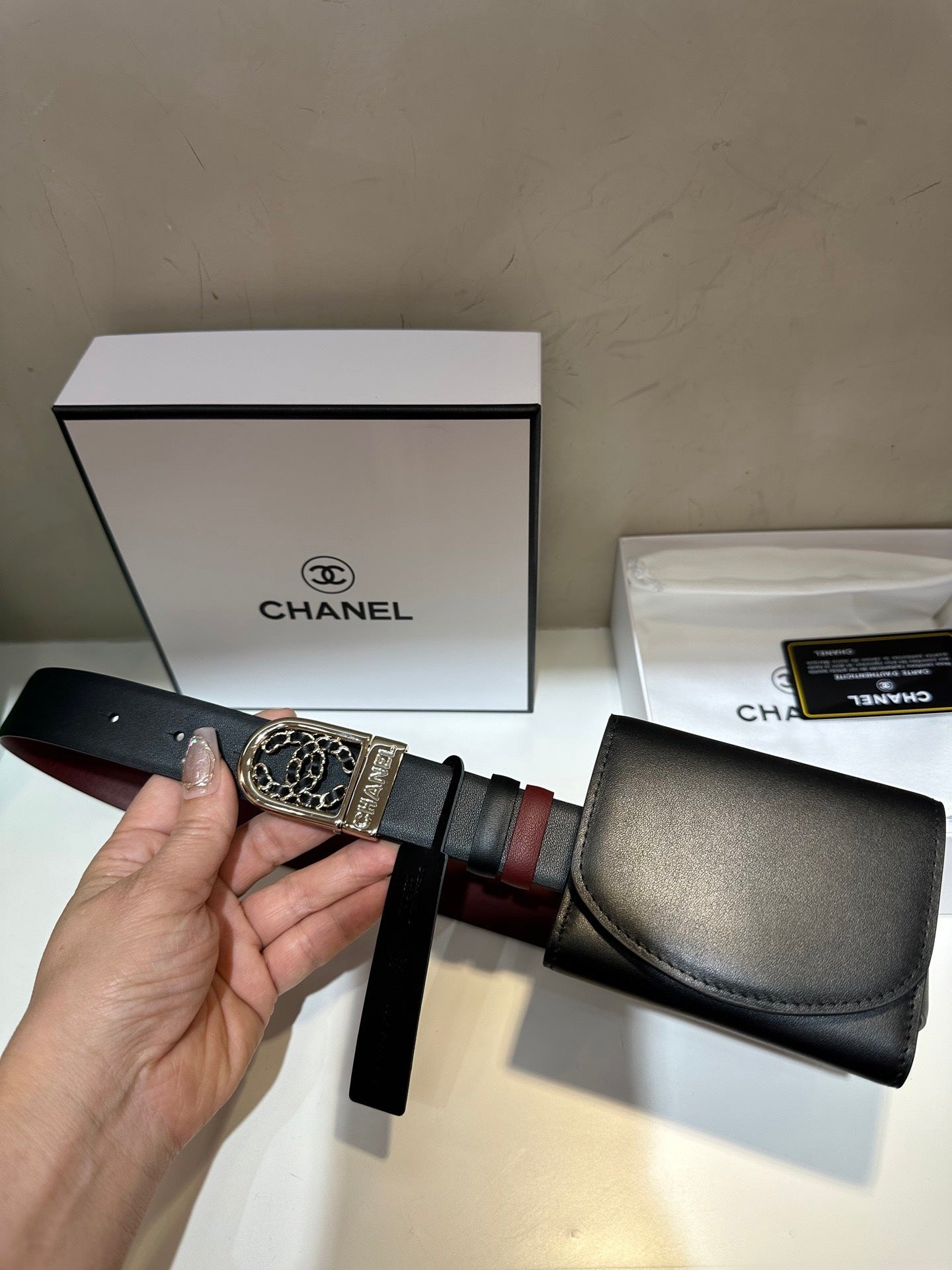 Premium Reversible Leather Belt with Detachable Waist Bag