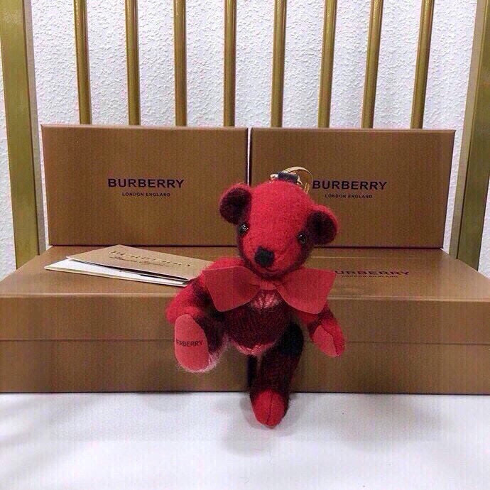 Cashmere Check Teddy Charm – Premium Bag & Key Accessory