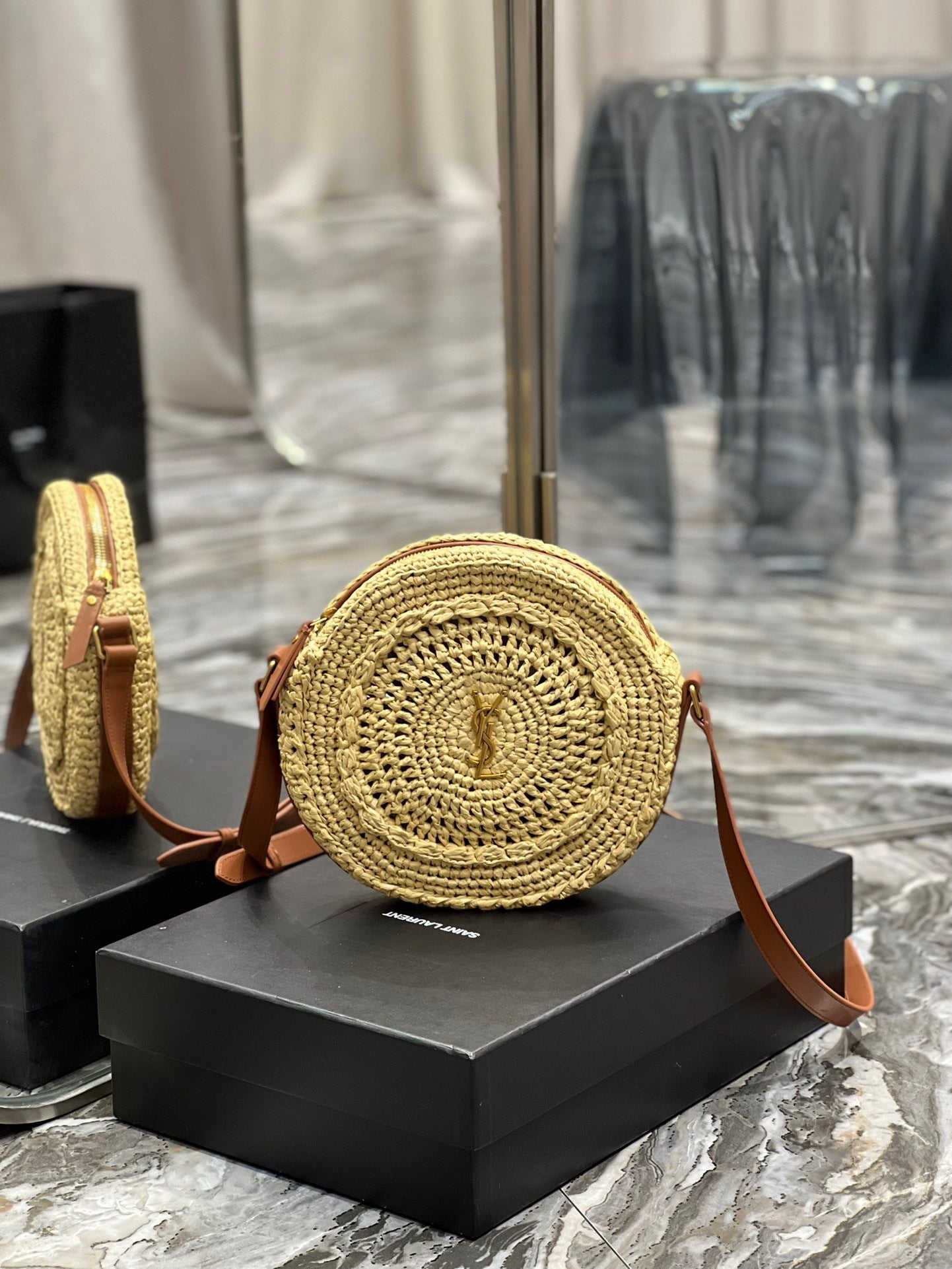 Premium Quality Round Raffia Woven Bag