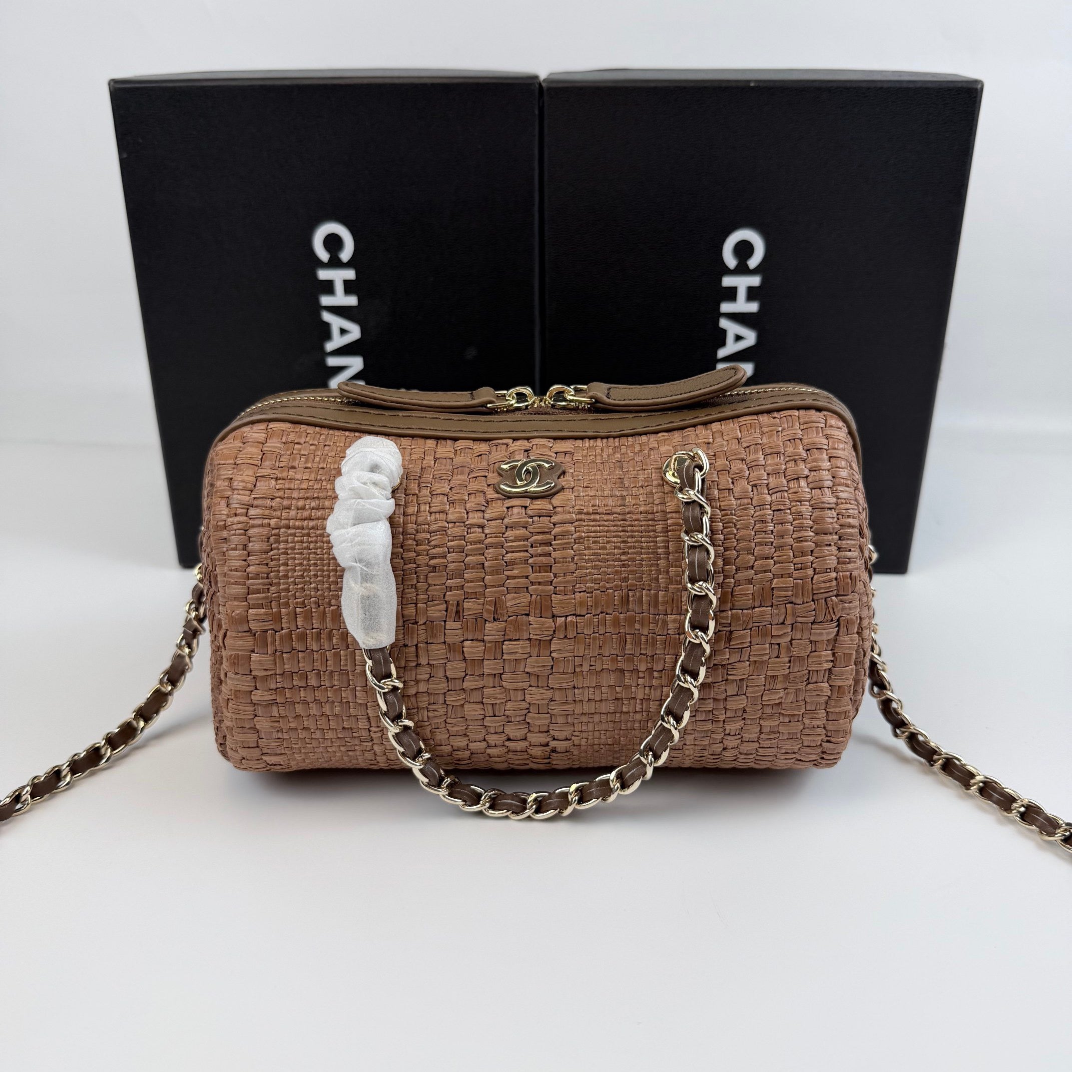 Raffia Bowling Bag | Woven Summer Shoulder Bag