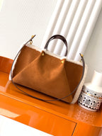 New Embroidered Leather Shopping Bag with Fur Details