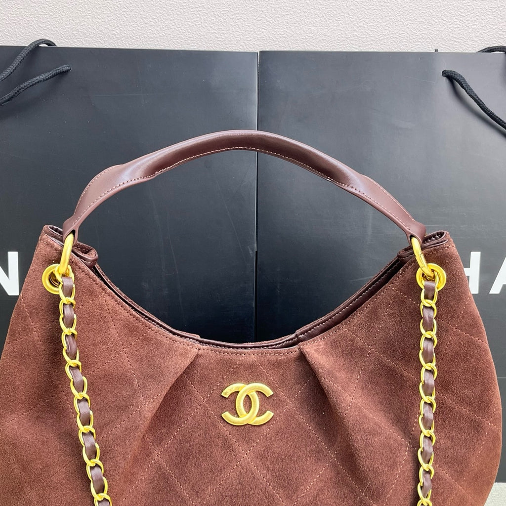 Quilted Suede shoulder bag