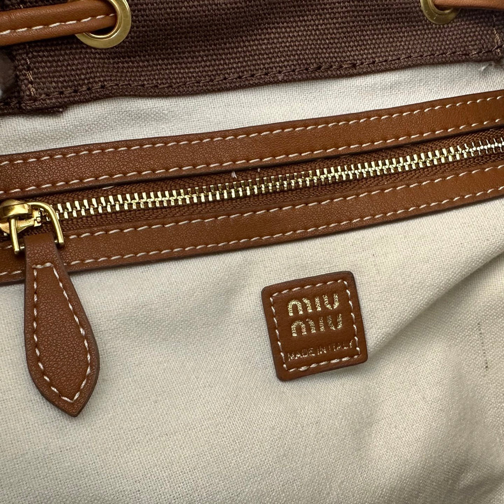 Large Canvas & Leather Backpack – Collegiate Style, 29.5cm