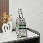 D Book Tote ( Fluorescent green rose )