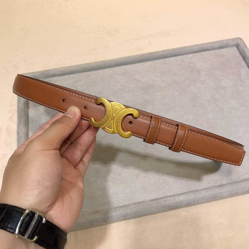 Reversible Taurillon Leather Belt : 2.5 CM