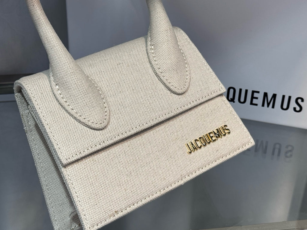 Chic Mini Top Handle Bag | Structured Fabric Design with Bold Logo Detail