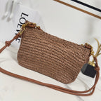 Medium Raffia & Leather Ola Handbag (Premium Quality)