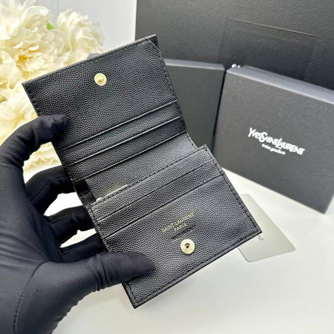 Folded Leather Wallet with Card Holder