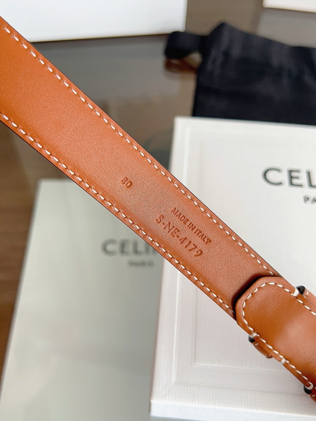 New Women’s Leather Belt — Enamel Signature Buckle