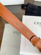 New Women’s Leather Belt — Enamel Signature Buckle