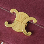 Premium Burgundy Flap Shoulder Bag – Suede Finish (Large Size)
