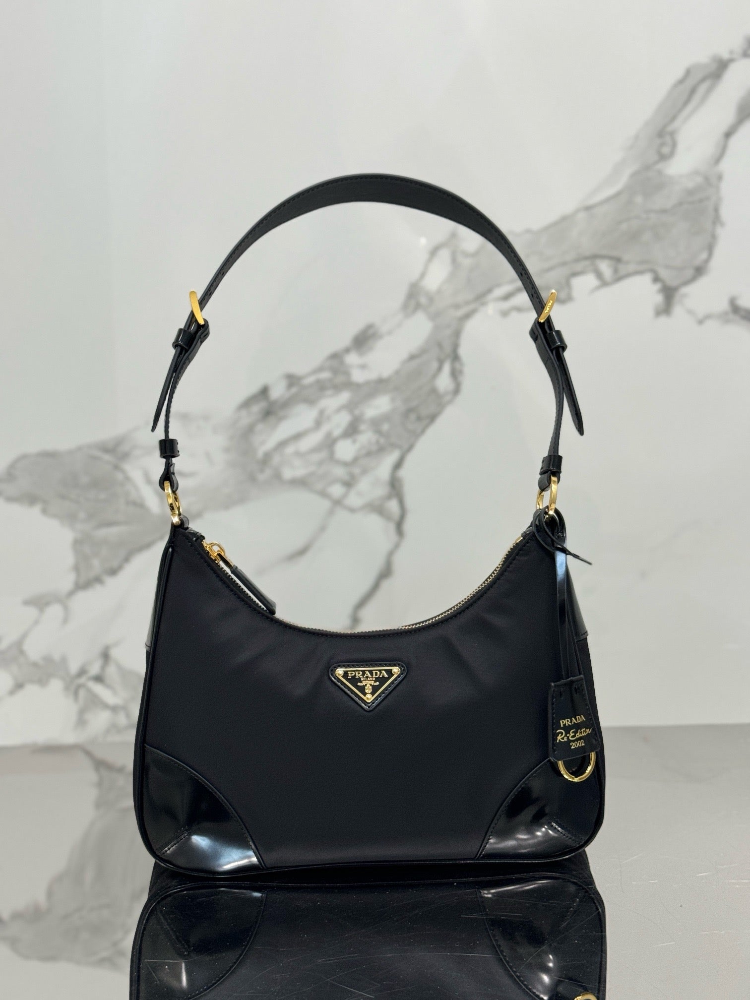 New Arrival | Modern Nylon & Patent Leather Shoulder Bag