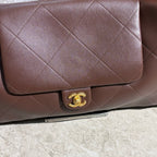 Oversized Soft Leather Hobo Shoulder Bag with Chunky Chain – 43cm
