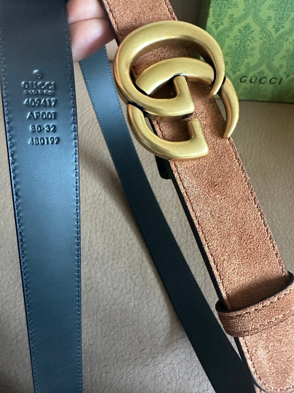 Suede-Finish Leather Belt — Retro Metal Buckle